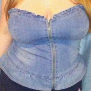 Sexy 22/24 Jean Zip up Top